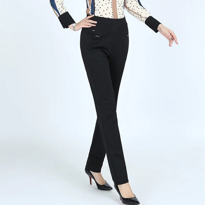 TQGQG Womens High Waist Elastic Cargo Pants Streetwear