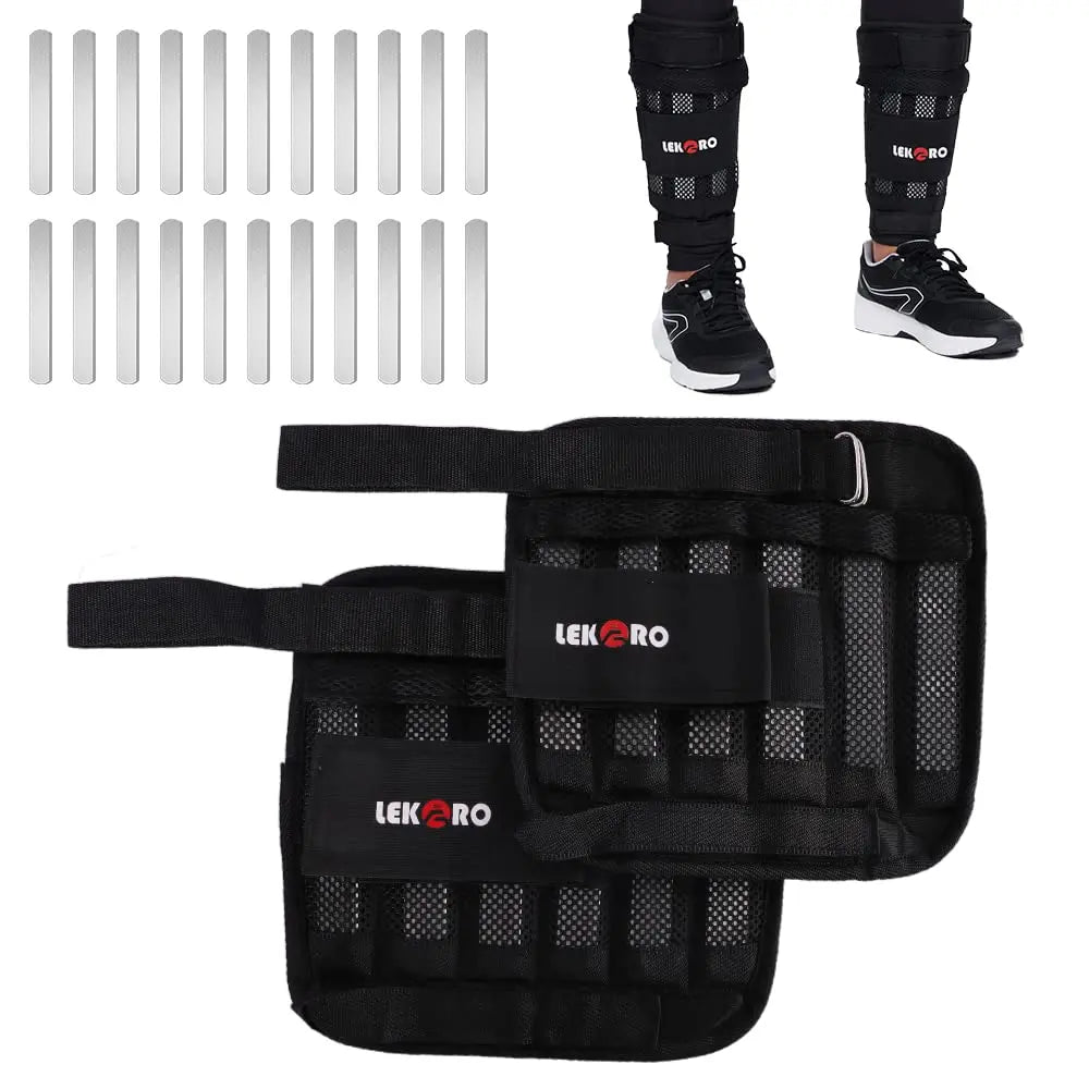 Lekaro Adjustable Ankle Weights With Steel Plate For Fitness