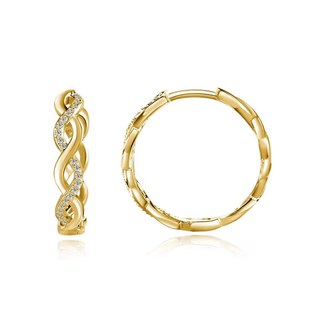 Knobspin GRA Moissanite Hoop Earrings S925 Silver Plated