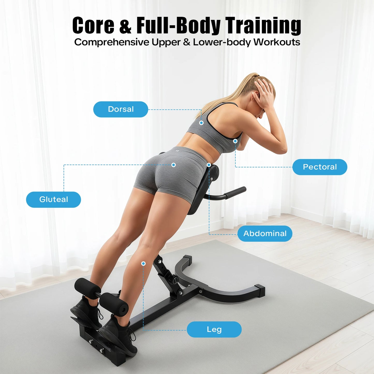 Multifunctional Roman Chair Back Extension Hyperextension Bench