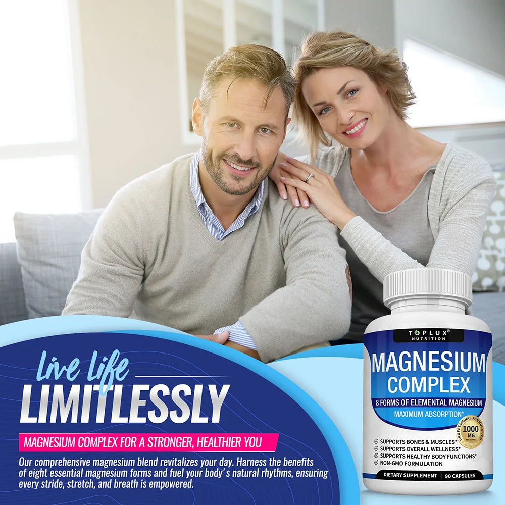 LISM Magnesium Complex 1000MG Supplement For Sleep Stress Relief