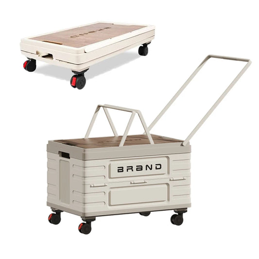 360 Degree Rotating Foldable Storage Cart With Four Silent Wheels