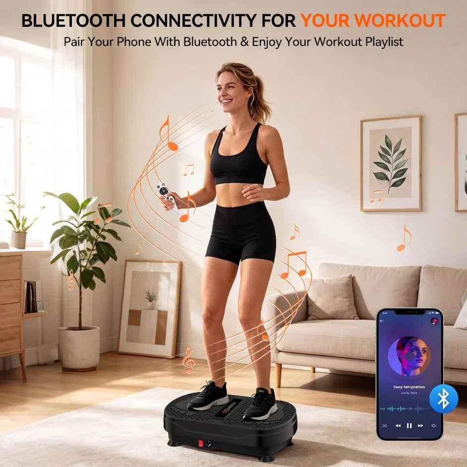 Whole Body Vibration Exercise Platform With Remote And Bands