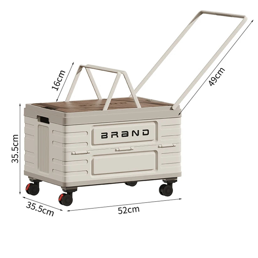 360 Degree Rotating Foldable Storage Cart With Four Silent Wheels