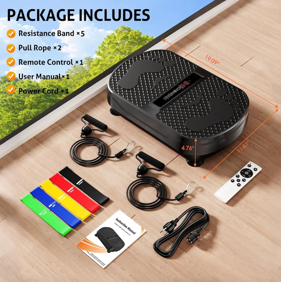 Whole Body Vibration Plate Fitness Machine With Remote And Bands