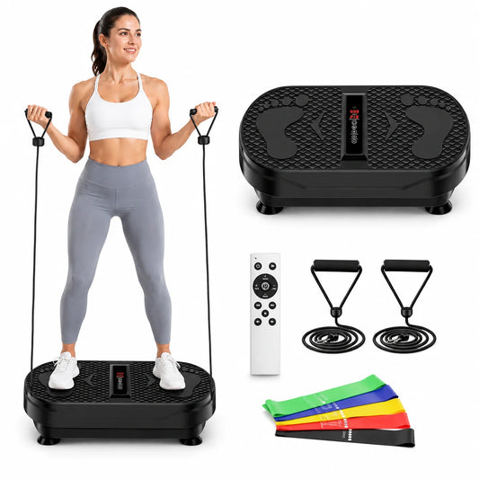 Whole Body Vibration Exercise Platform With Remote And Bands