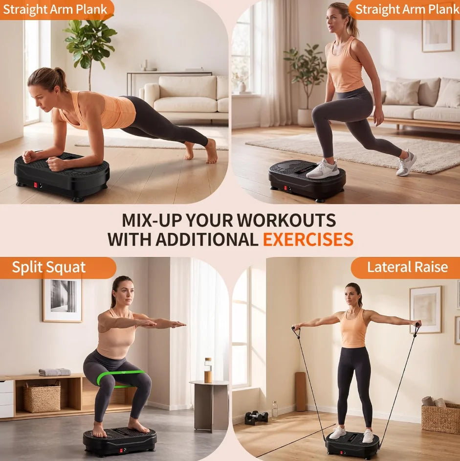 Whole Body Vibration Exercise Platform With Remote And Bands