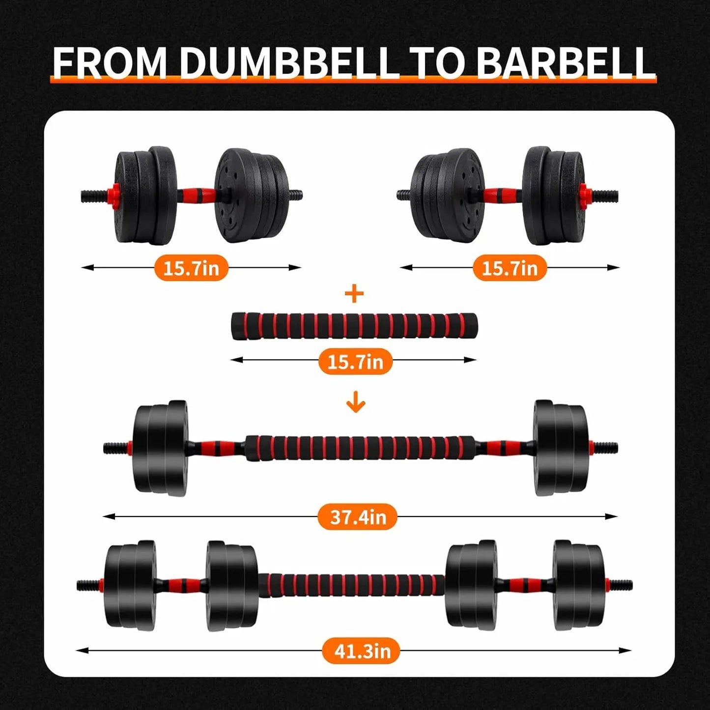 Adjustable Dumbbell And Barbell Set With Anti Sl