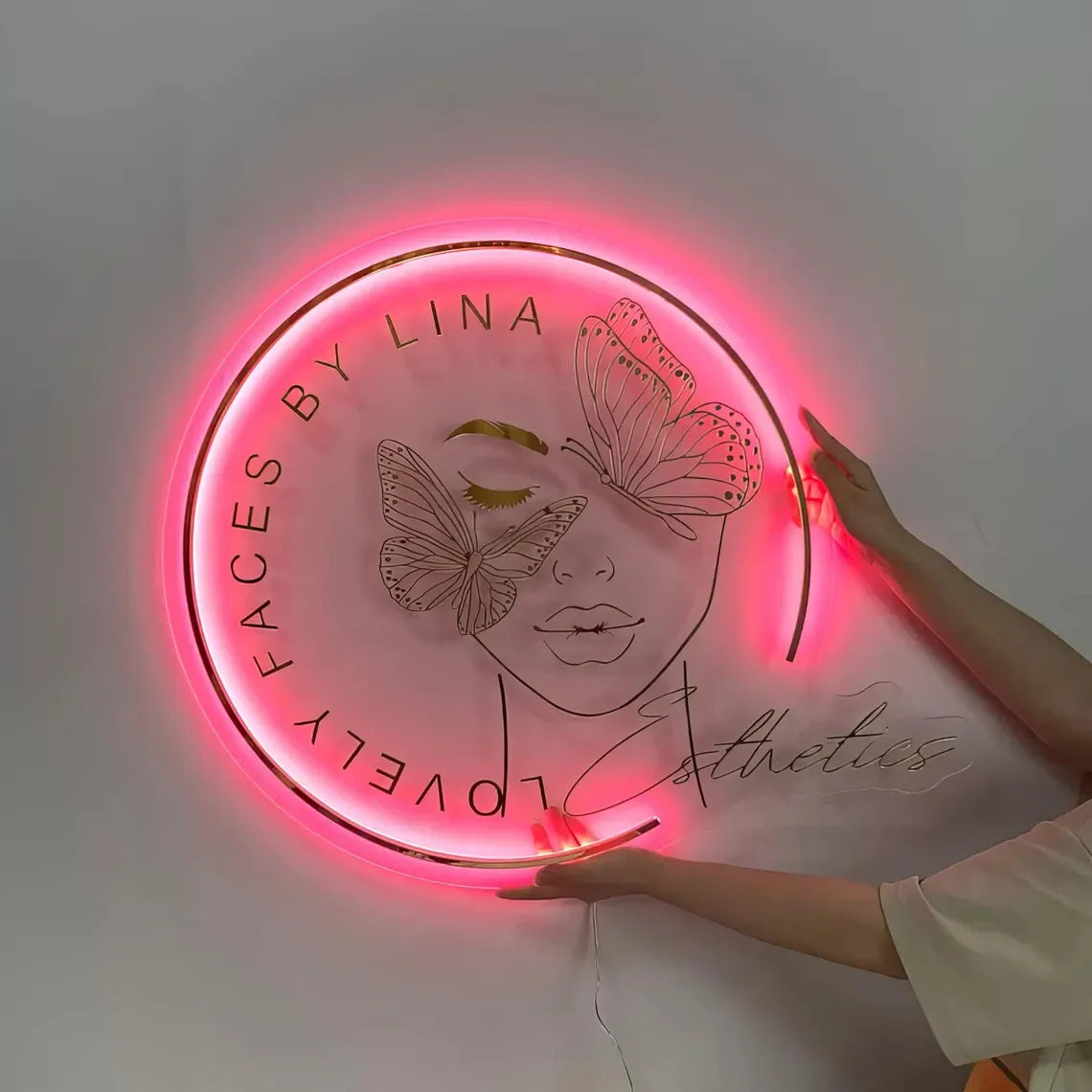 Custom LED Acrylic Neon Signage For Logo Printing For Salons And Offices