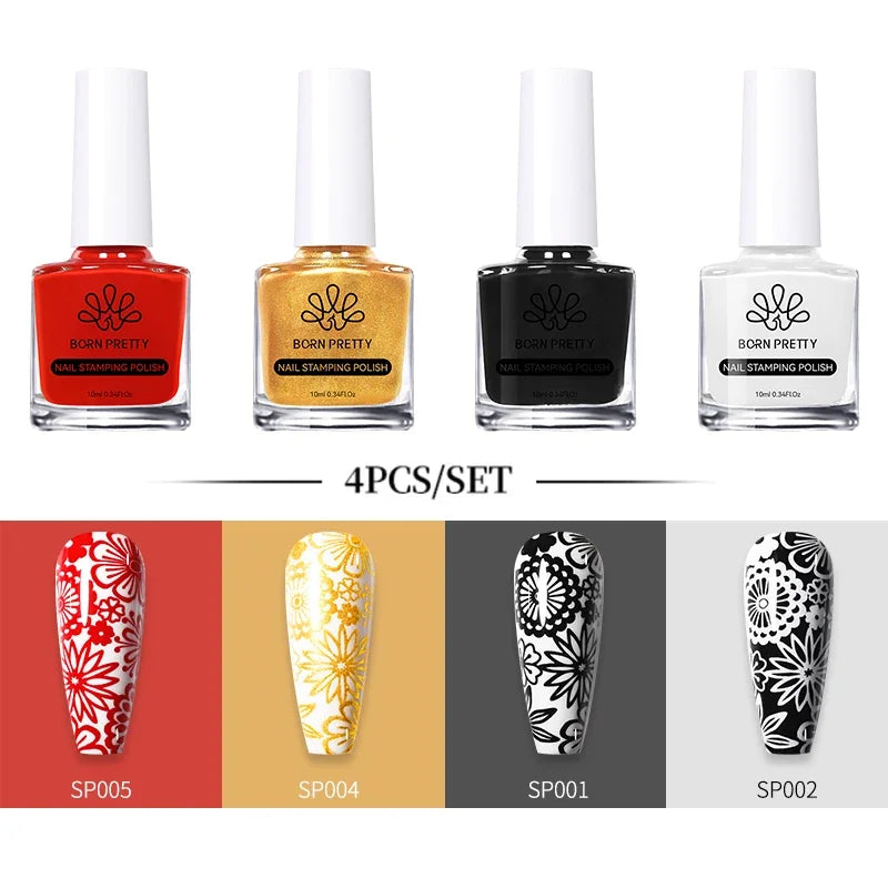 Born Pretty Nail Art Stamping Polish Varnish Kit Set