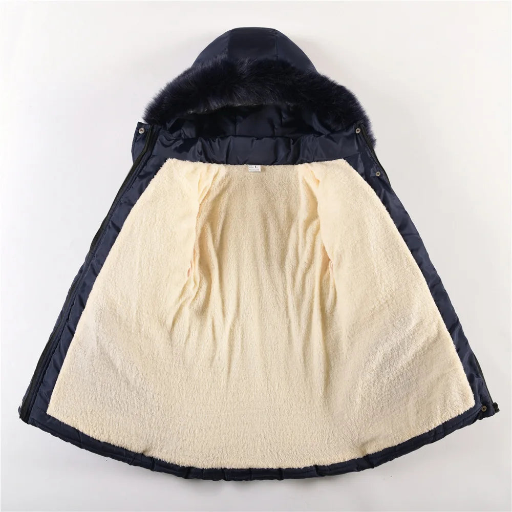 QICAIYAYA Girls Winter Hooded Coat With Detachable Hat And Waist Belt