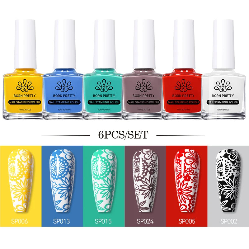 Born Pretty Nail Art Stamping Polish Varnish Kit Set
