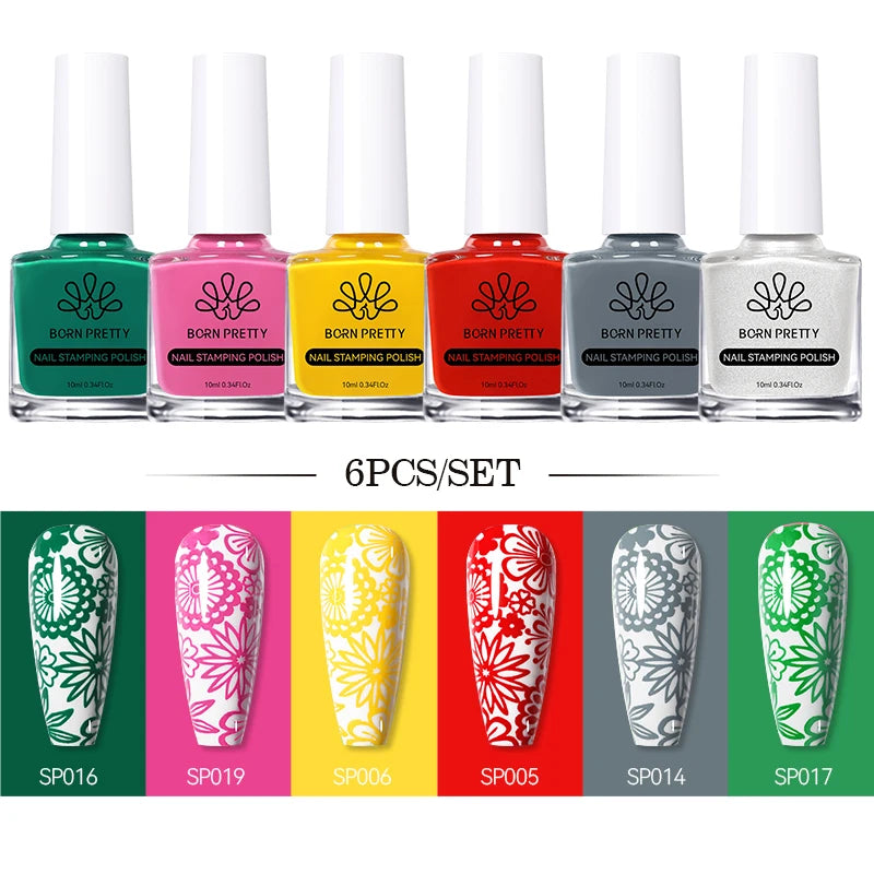 Born Pretty Nail Art Stamping Polish Varnish Kit Set