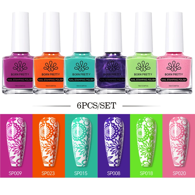 Born Pretty Nail Art Stamping Polish Varnish Kit Set