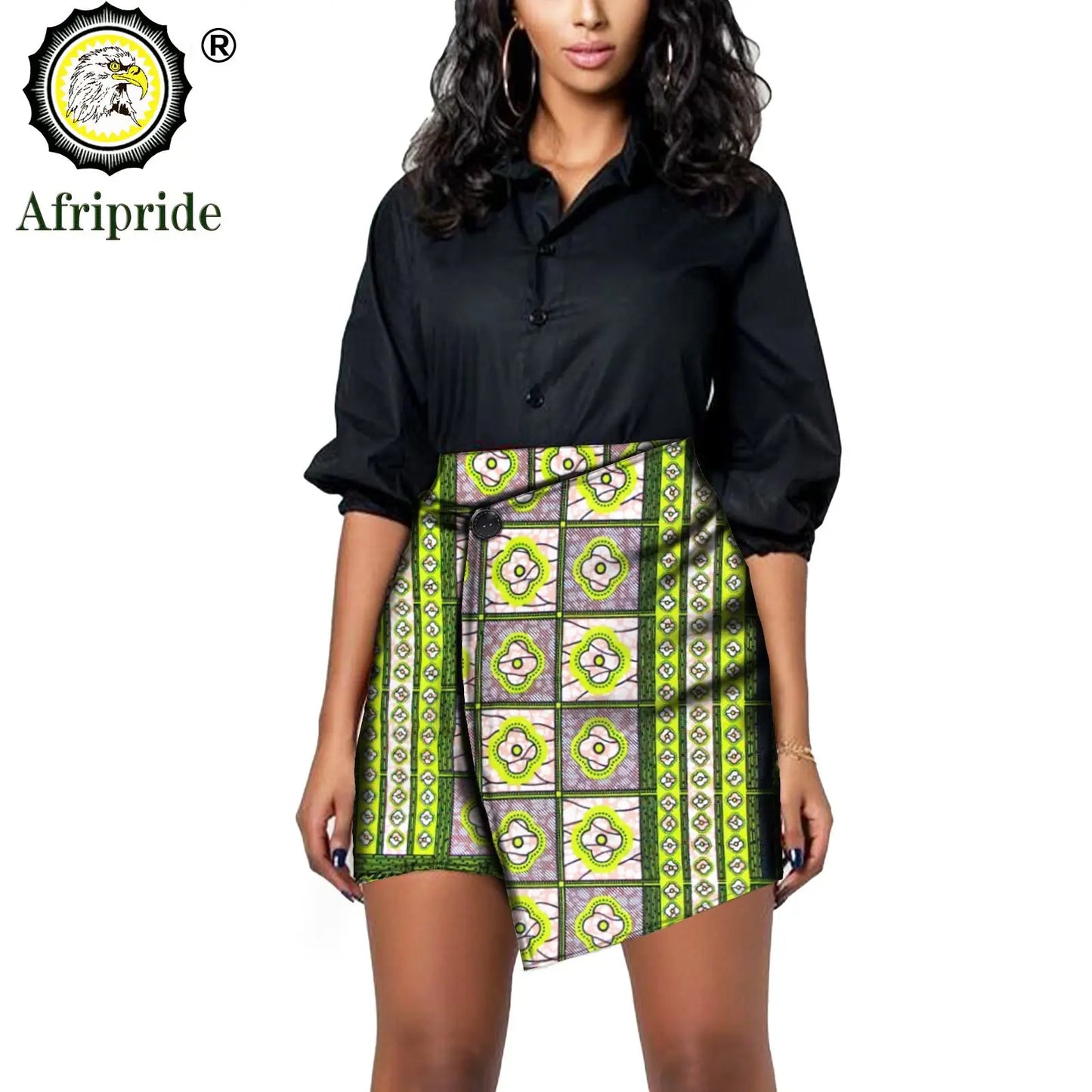Afripride Women African Print Batik Ruffle Mini Skirt