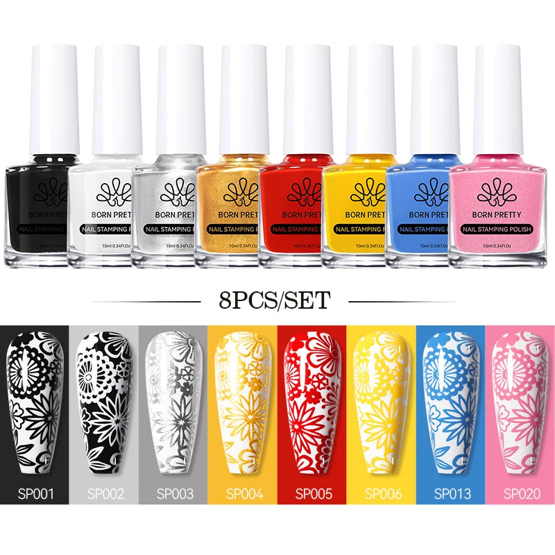 Born Pretty Nail Art Stamping Polish Varnish Kit Set