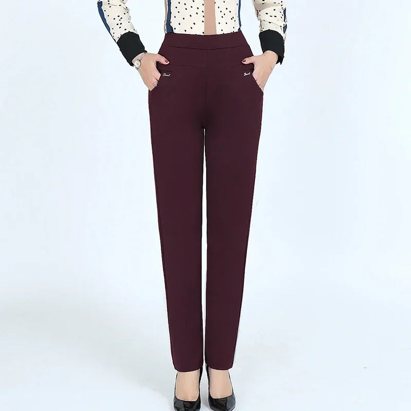 TQGQG Womens High Waist Elastic Cargo Pants Streetwear