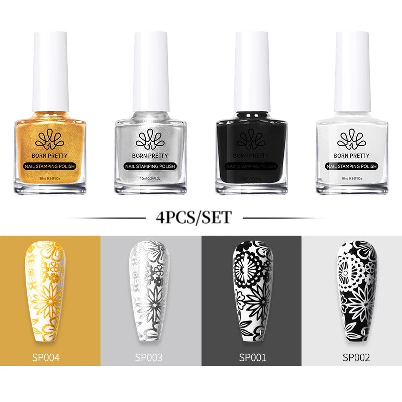 Born Pretty Nail Art Stamping Polish Varnish Kit Set