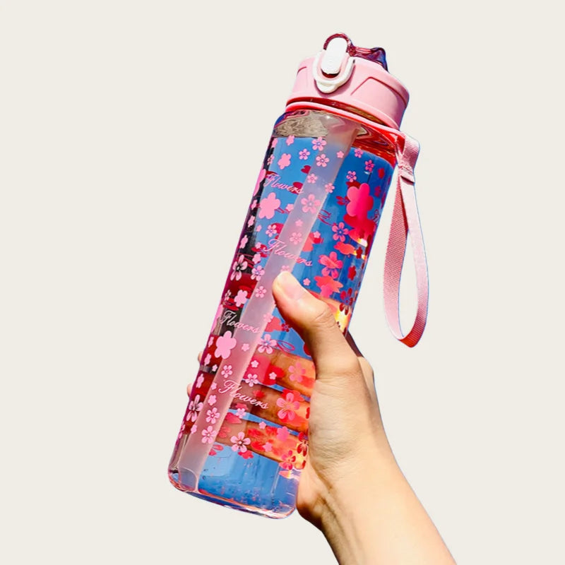 Large Capacity Sports Water Bottle Leak Proof With Time Scale