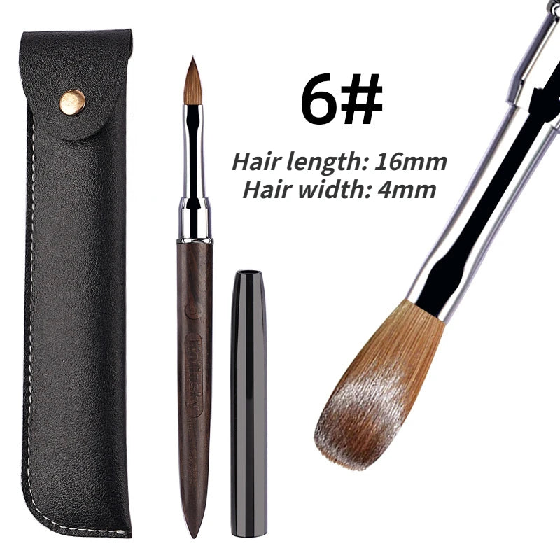 Kolinsky Acrylic Nail Brush With Wooden Handle For Gel Carving