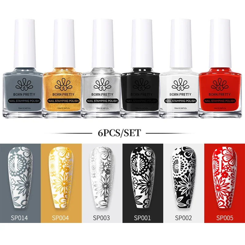 Born Pretty Nail Art Stamping Polish Varnish Kit Set