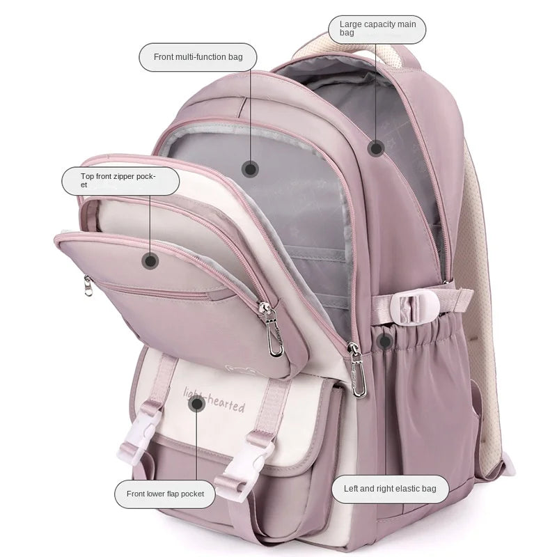 SOATIM Premium Waterproof Girls School Travel Backpack
