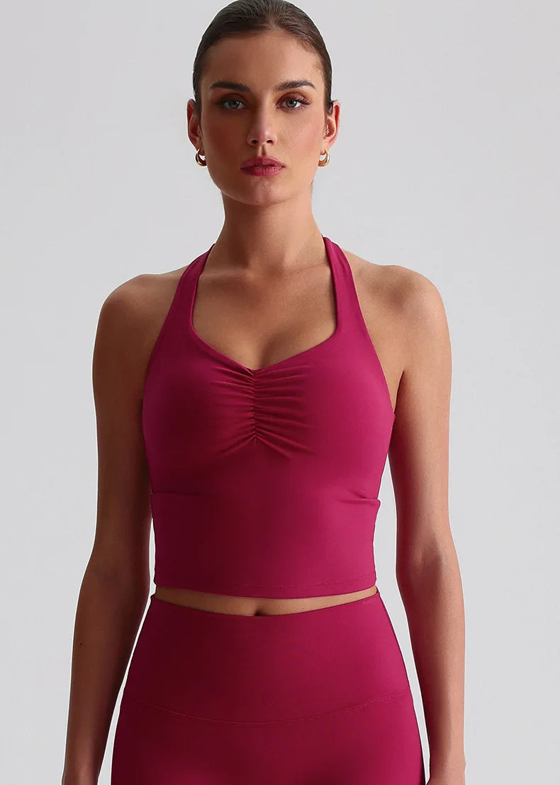 Women Cross Back Sports Bra High Impact Gym Yoga Vest Chest Pad