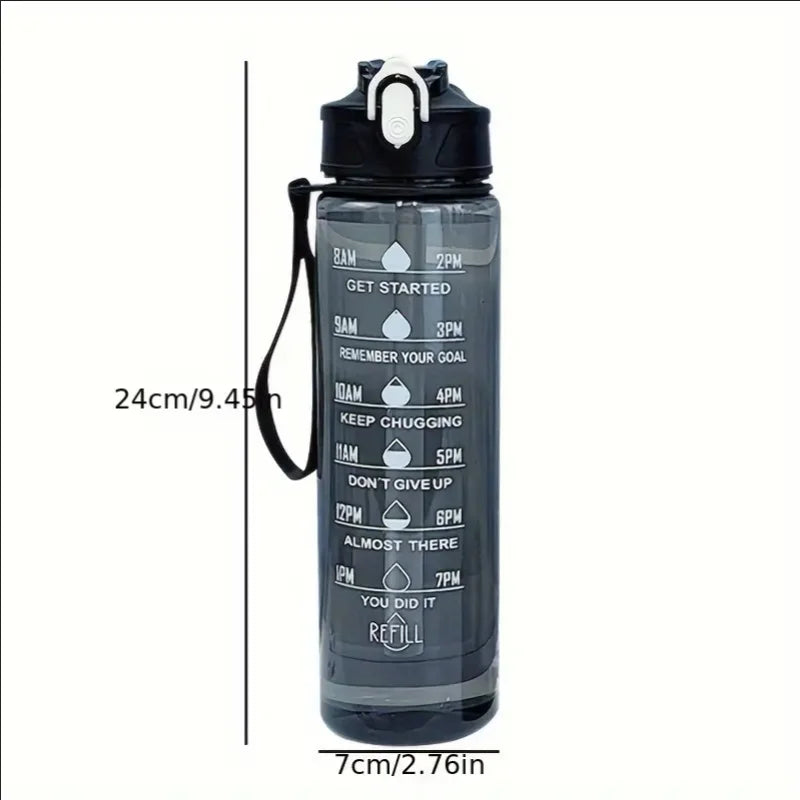 Large Capacity Sports Water Bottle Leak Proof With Time Scale