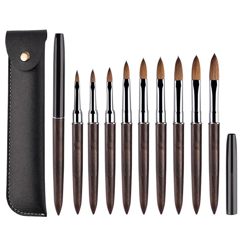 Kolinsky Acrylic Nail Brush With Wooden Handle For Gel Carving