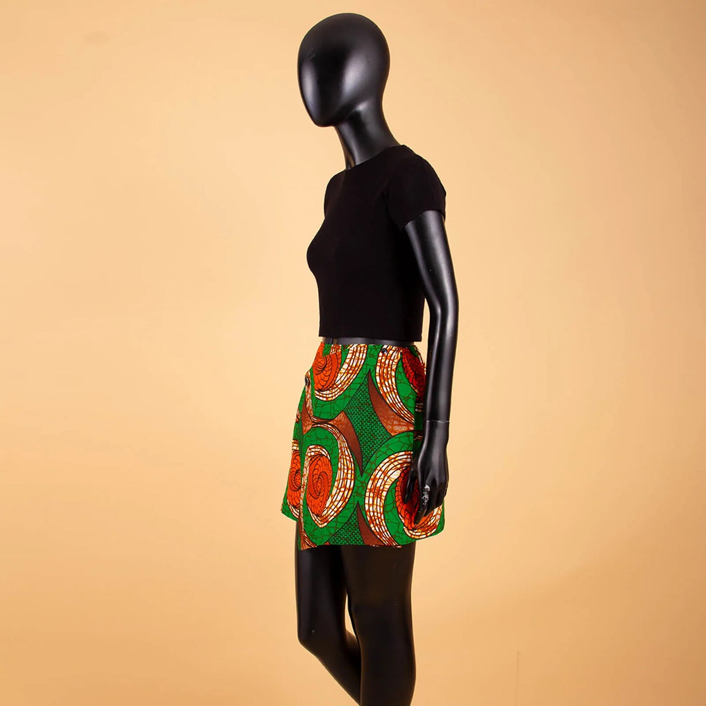 Afripride Women African Print Batik Ruffle Mini Skirt