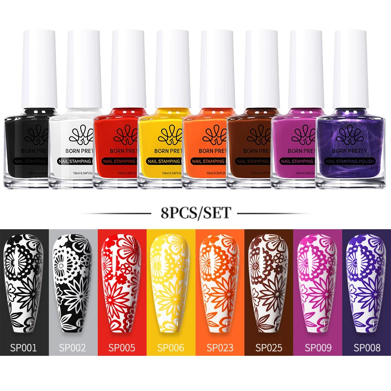 Born Pretty Nail Art Stamping Polish Varnish Kit Set