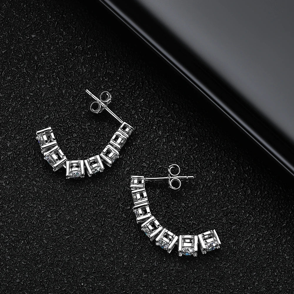Knobspin Moissanite Stud Earrings D VVS1 GRA S925 Plated