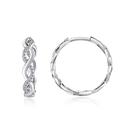 Knobspin GRA Moissanite Hoop Earrings S925 Silver Plated