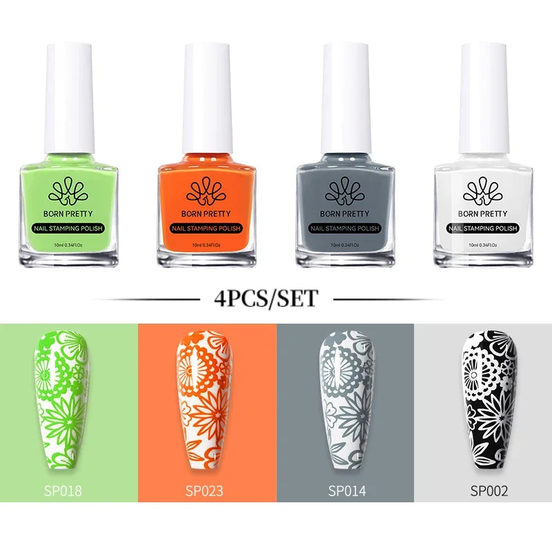 Born Pretty Nail Art Stamping Polish Varnish Kit Set