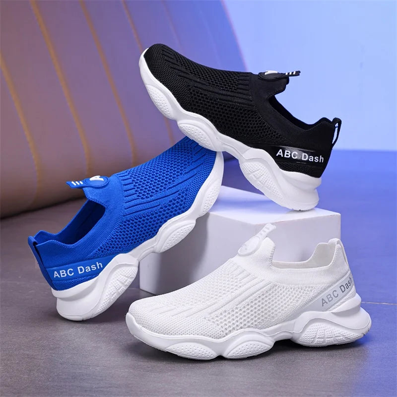 Kids Breathable Knit SlipOn Casual Shoes Unisex Lightweight Running