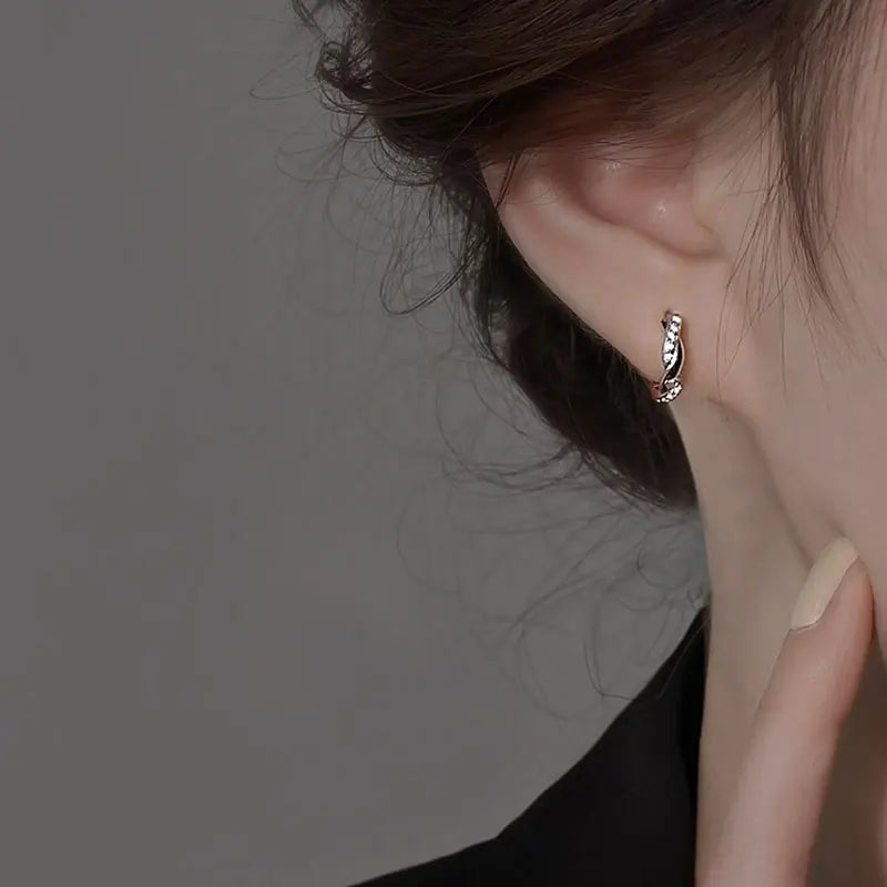 Knobspin GRA Moissanite Hoop Earrings S925 Silver Plated
