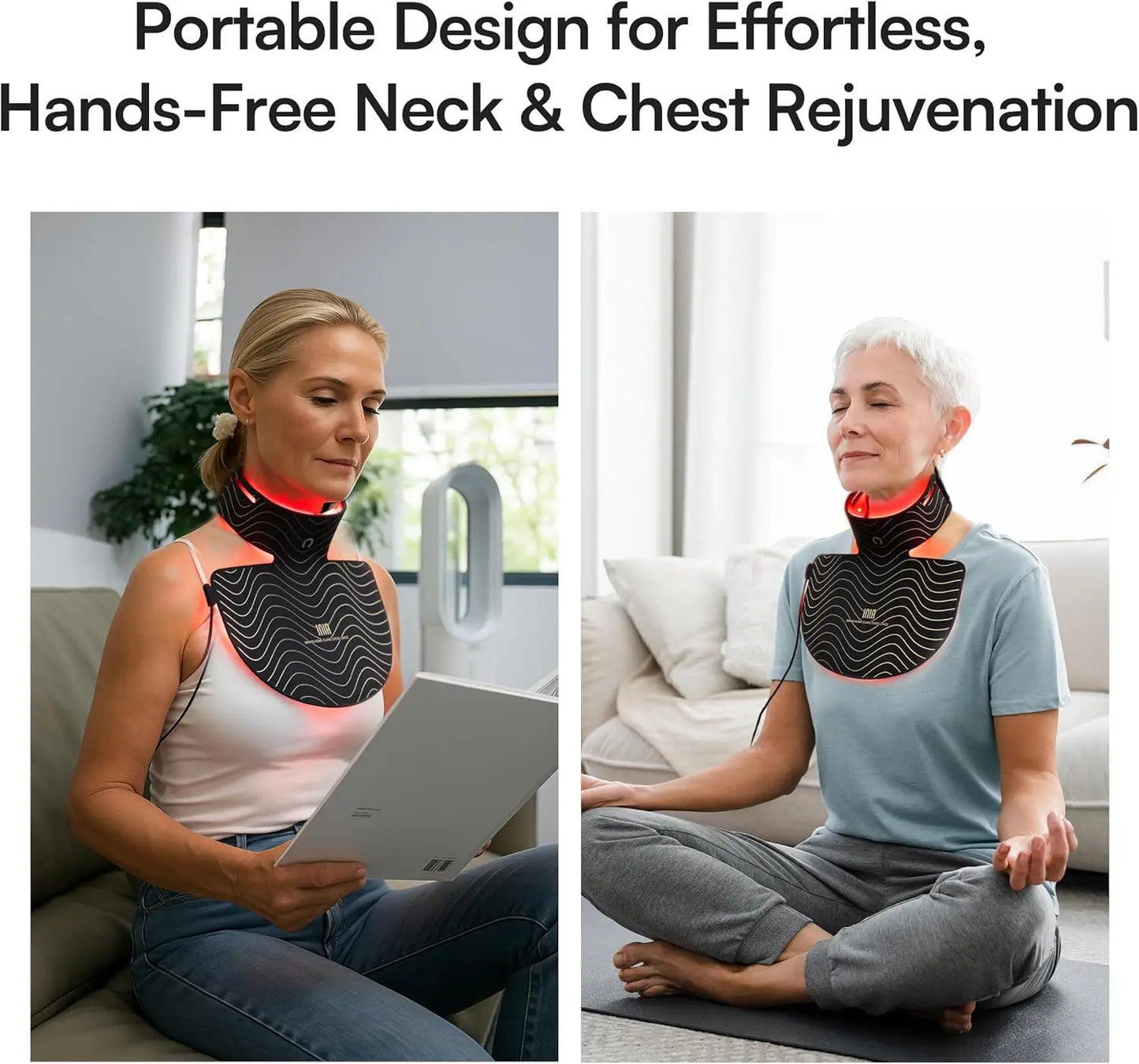 Red Light Therapy Mask Neck Decollete 850nm NIR 3 Modes