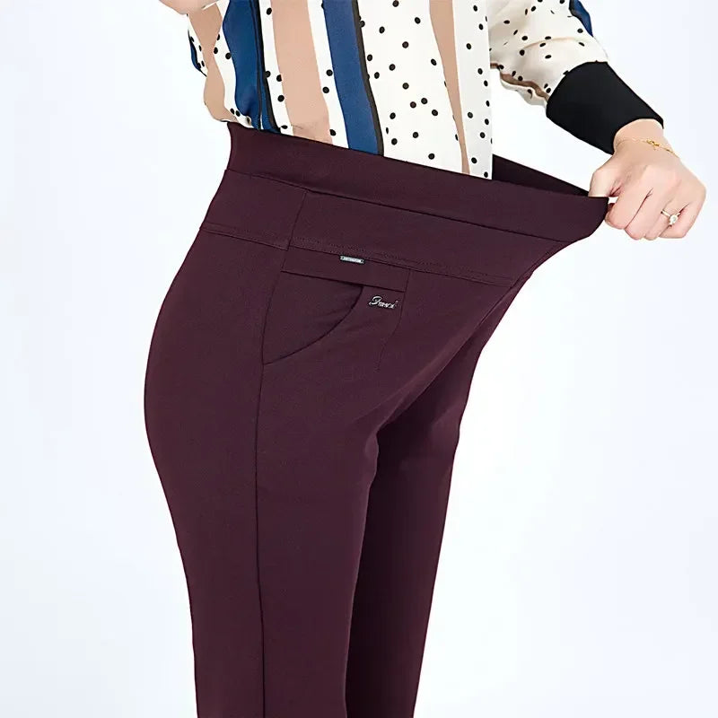 TQGQG Womens High Waist Elastic Cargo Pants Streetwear