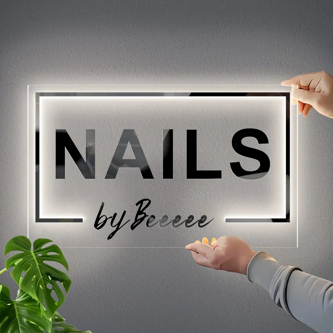 Custom LED Acrylic Neon Signage For Logo Printing For Salons And Offices