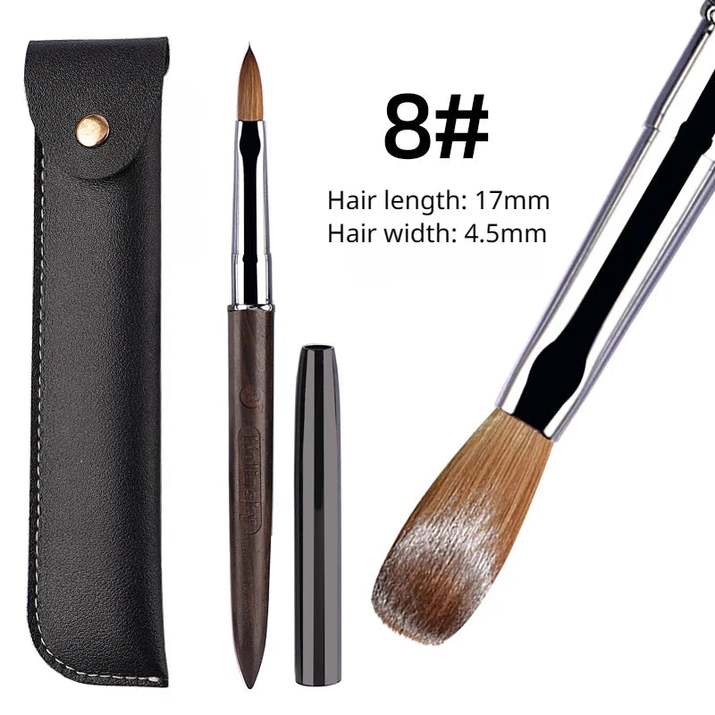 Kolinsky Acrylic Nail Brush With Wooden Handle For Gel Carving