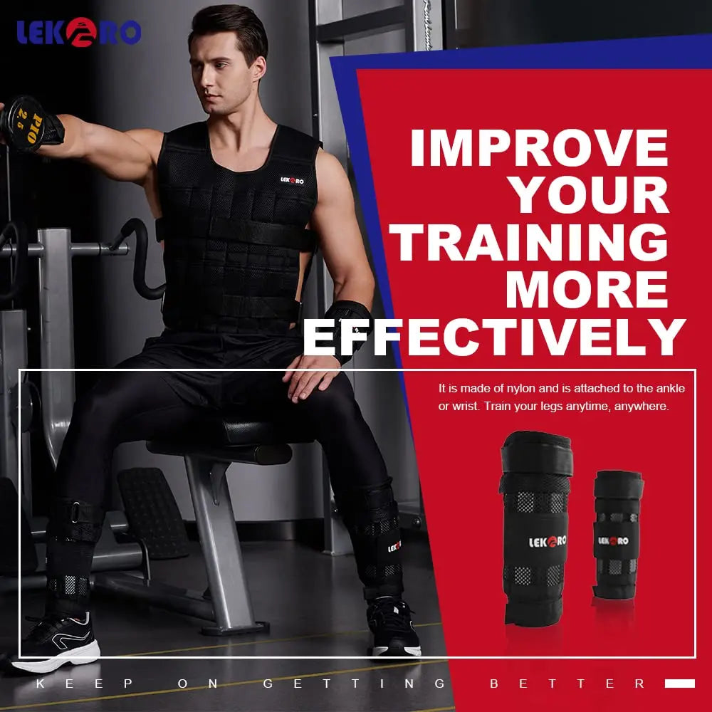 Lekaro Adjustable Ankle Weights With Steel Plate For Fitness