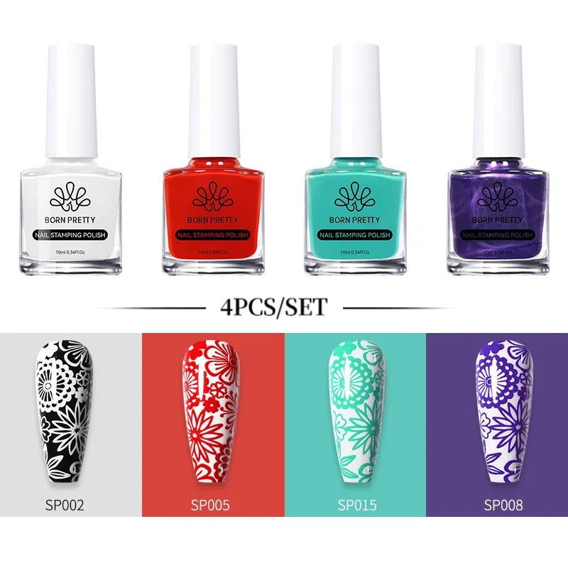 Born Pretty Nail Art Stamping Polish Varnish Kit Set