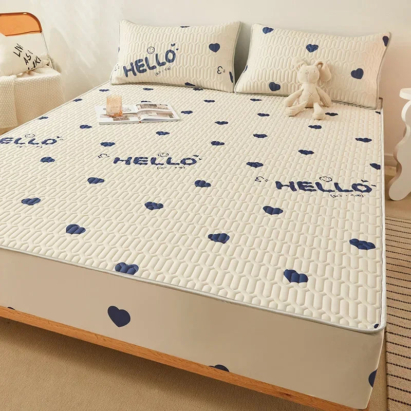 LUXO Natural Latex Cooling Bed Mat With Breathable Quilted Cover