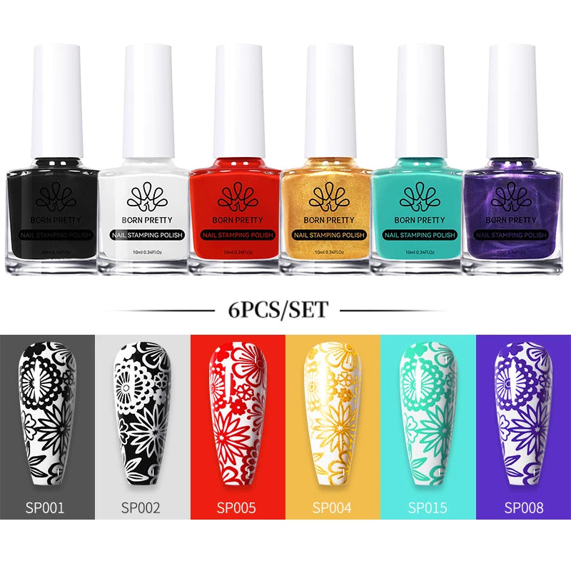 Born Pretty Nail Art Stamping Polish Varnish Kit Set
