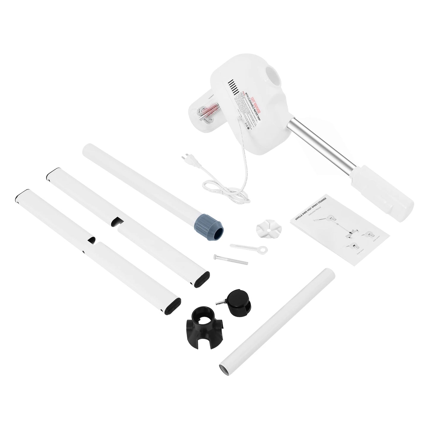 Ozone Facial Steamer Wheels With Adjustable Height And Rotating Nozzle