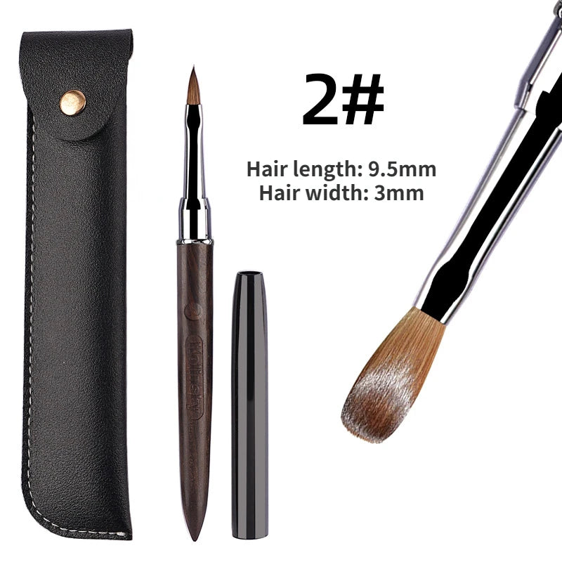 Kolinsky Acrylic Nail Brush With Wooden Handle For Gel Carving