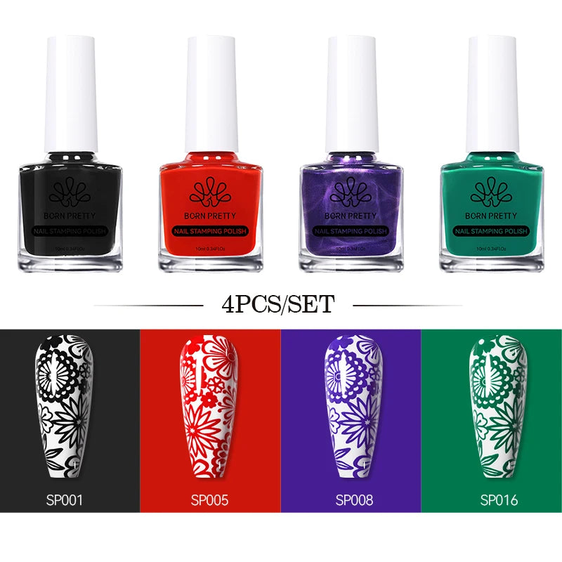 Born Pretty Nail Art Stamping Polish Varnish Kit Set