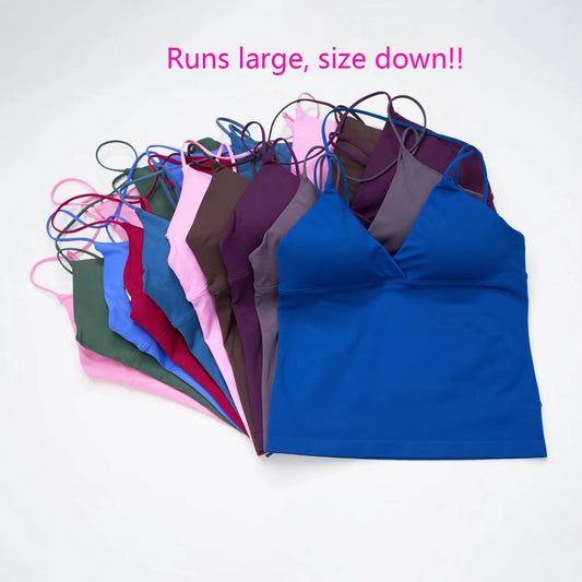 Seamless Nclagen Vision Twist Front Longline Yoga Vest