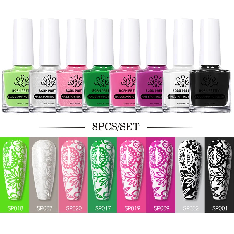 Born Pretty Nail Art Stamping Polish Varnish Kit Set