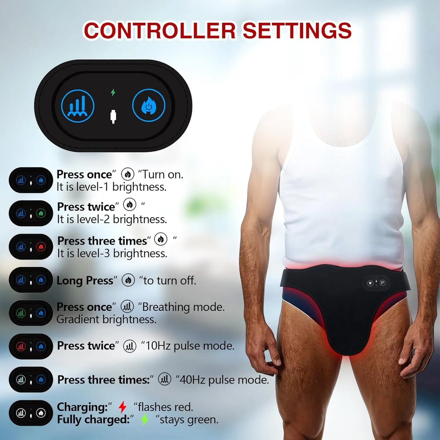 ZONGKUNG Red Light Therapy Pad 660nm and 850nm Prostate Wellness